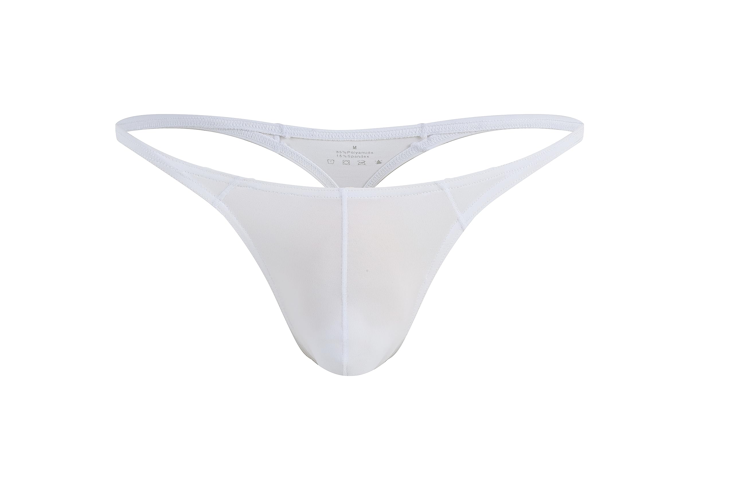 Tanga Corte clásico para Hombre. G-String. Sexy Thong for Men. - XL-2XL - Blanco