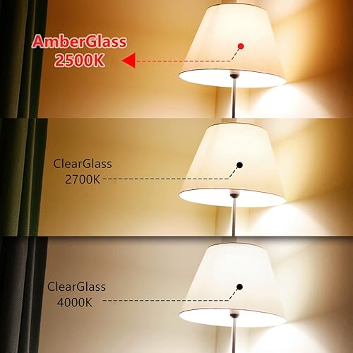 Miniatura 4 de Bombilla Edison G25 vintage, bombillas LED de globo con base E26, 5 W equivalentes a 40 W, vidrio ámbar de 2500 K, lámpara de filamento LED