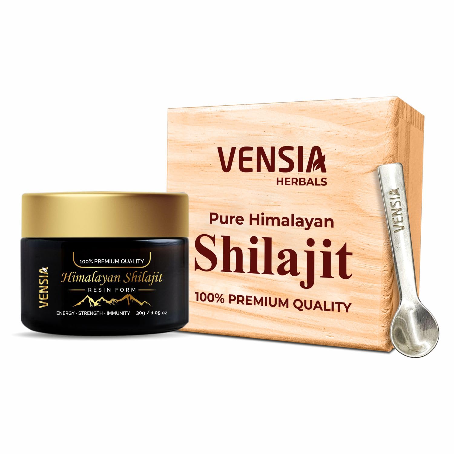 VENSIA Himalayan Premium Royal People's Shilajit Resin | Boost Performance, Strength & Immunity | Stamina Booster | Natural Ingredients | Herbal Supplement for Vitality | Enhance Endurance | Improve Men's Health | Increase Energy Levels | Original & Pure Shilajit for Men (30GM))