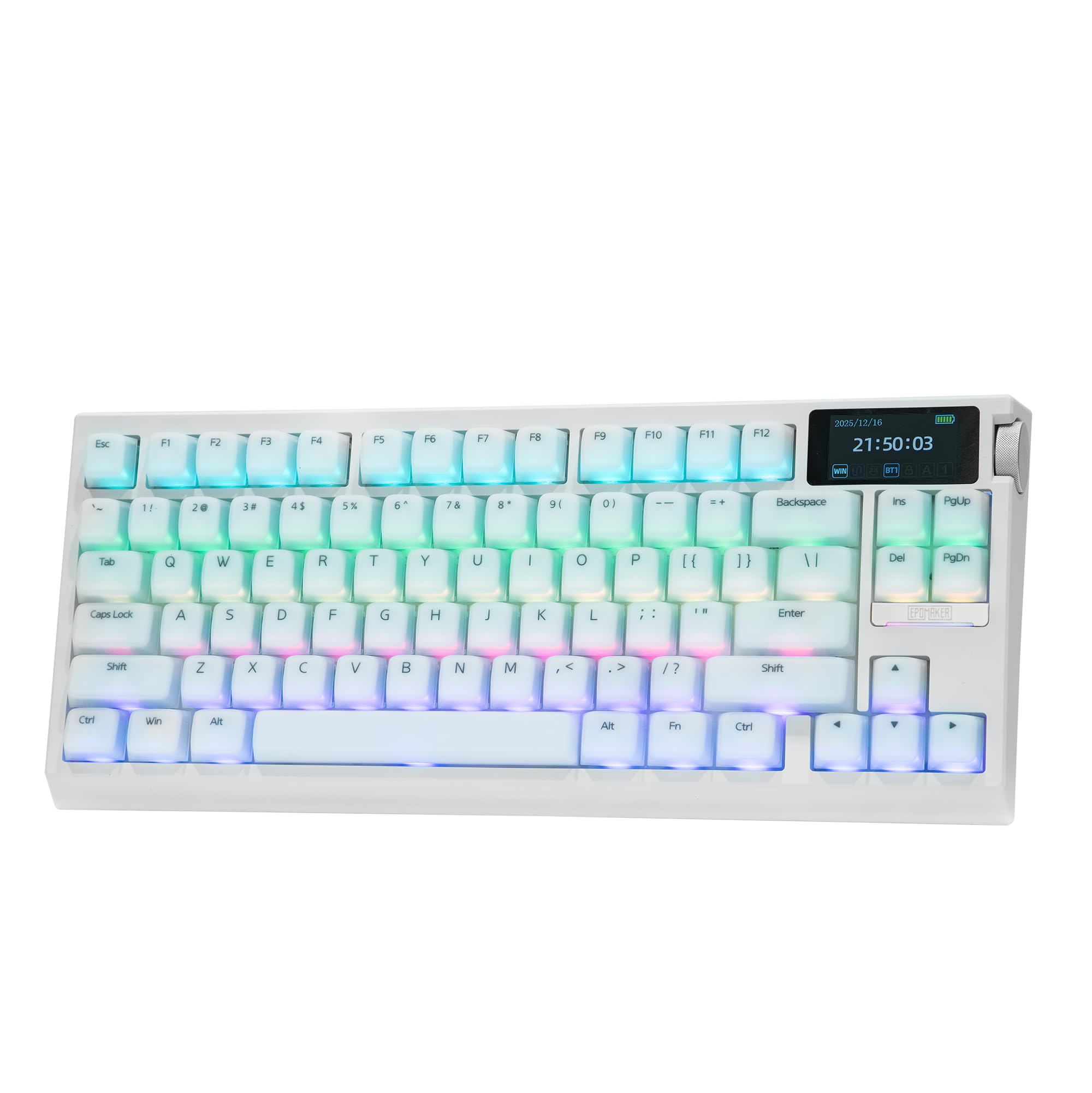 EPOMAKER G84 PRO Wireless Gaming Keyboard with Screen Knob 75 Creamy Mechanical Keyboard 8000mAh Hot Swappable Silicone Keycaps