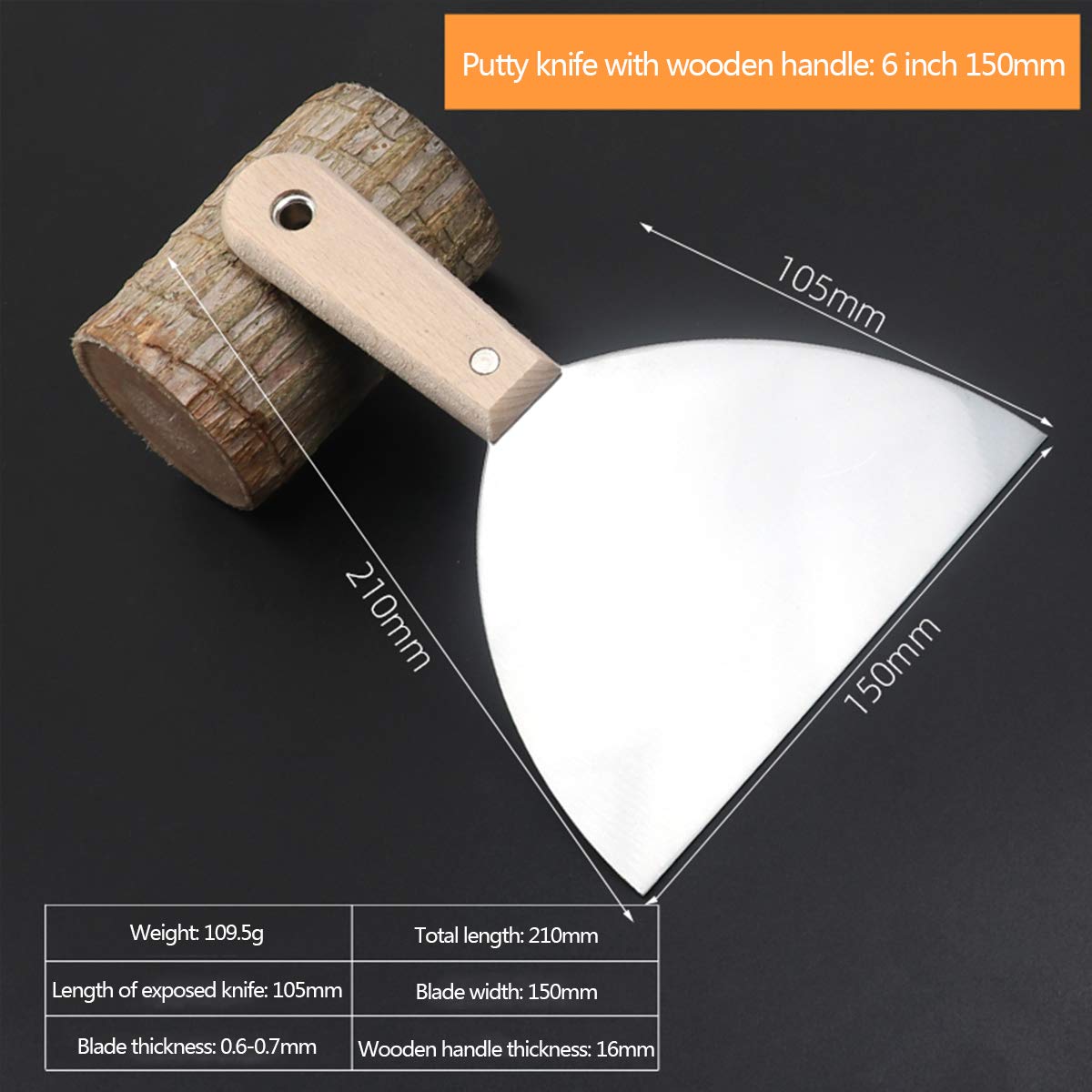 Coltello for raschietto for stucco, Raschietto for stucco, Coltello for stucco, Strumento for raschietto in metallo for la finitura del muro a secco, raschiatura dell'intonaco, decalcomanie e carta da