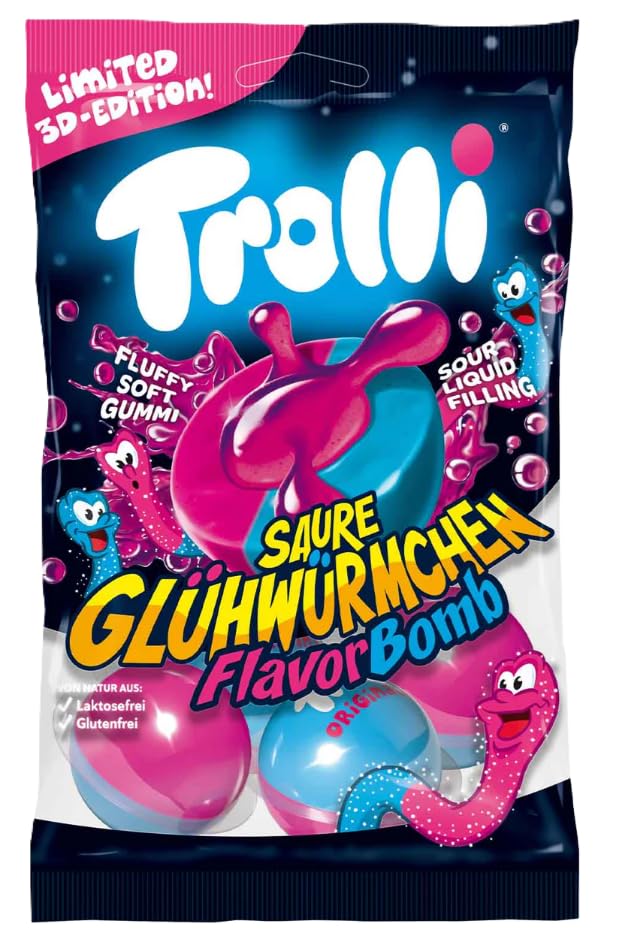 Flavor Bomb Saure Glühwürmchen 75g - Fruchtgummi mit flüssiger saurer Füllung