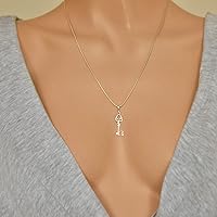 Vista 3 de Love Heart Key Pendant Sterling Silver 925 Friendship Necklace Charm Fine Jewelry