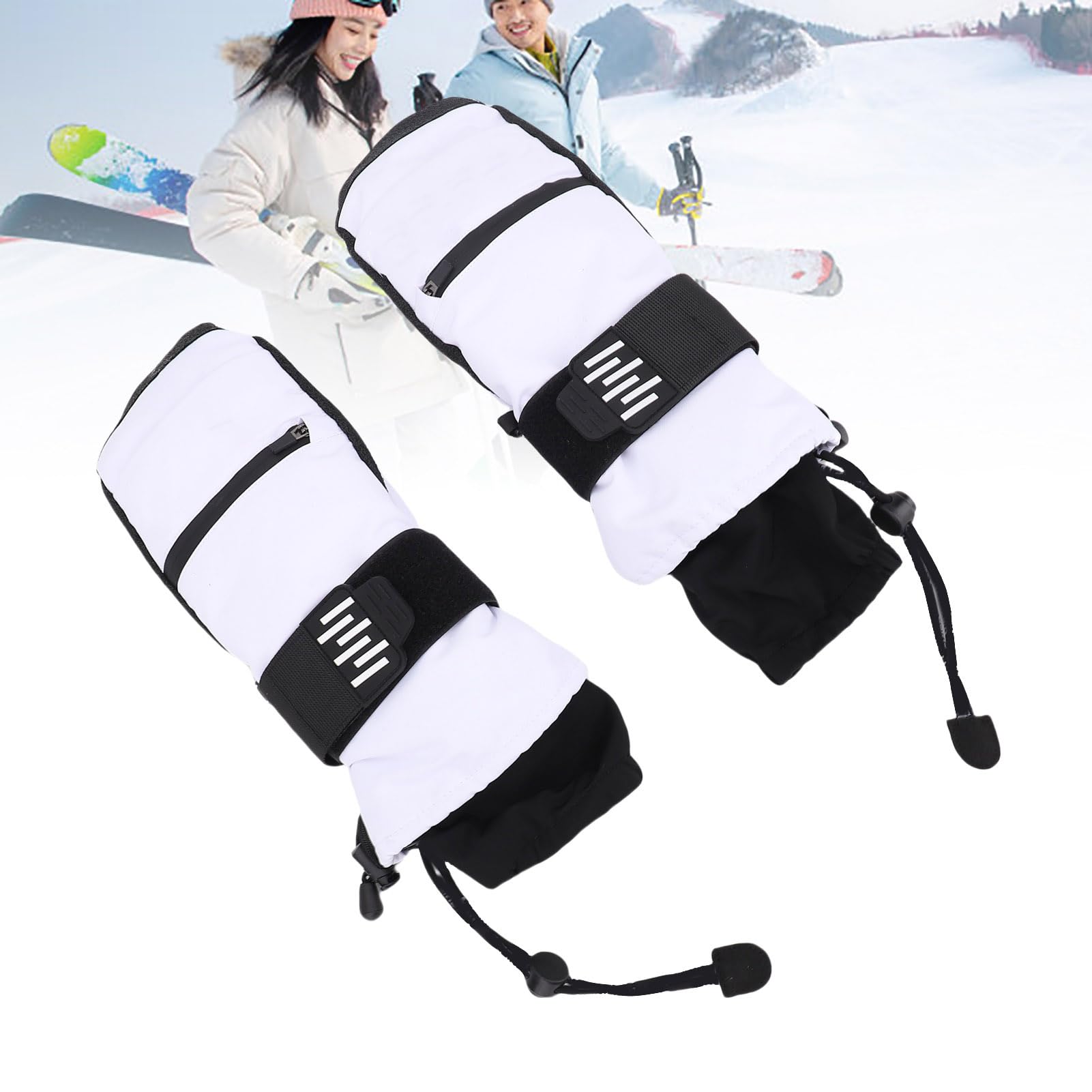 Snowboard Fäustlings Invernali Flessibili Polso Protezione da Palma da Palmo per Uomini Donne Sciare Fuori Lavoro All'aperto Nylon Bianco e