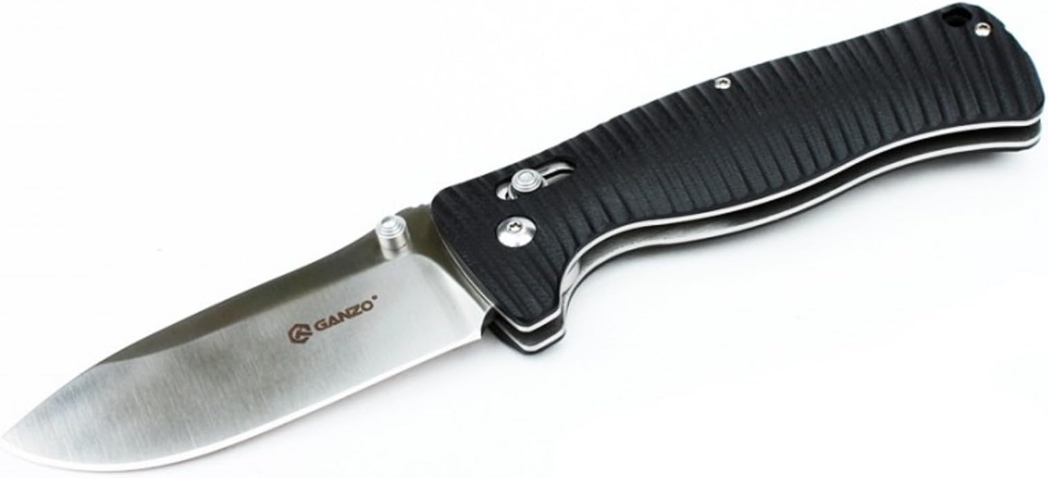 G720-BK Tactical Folding Knife Multi Tool Window Breaker 440C Blade Black G10 Handle w/ Paper Box & Draw String Bag G720