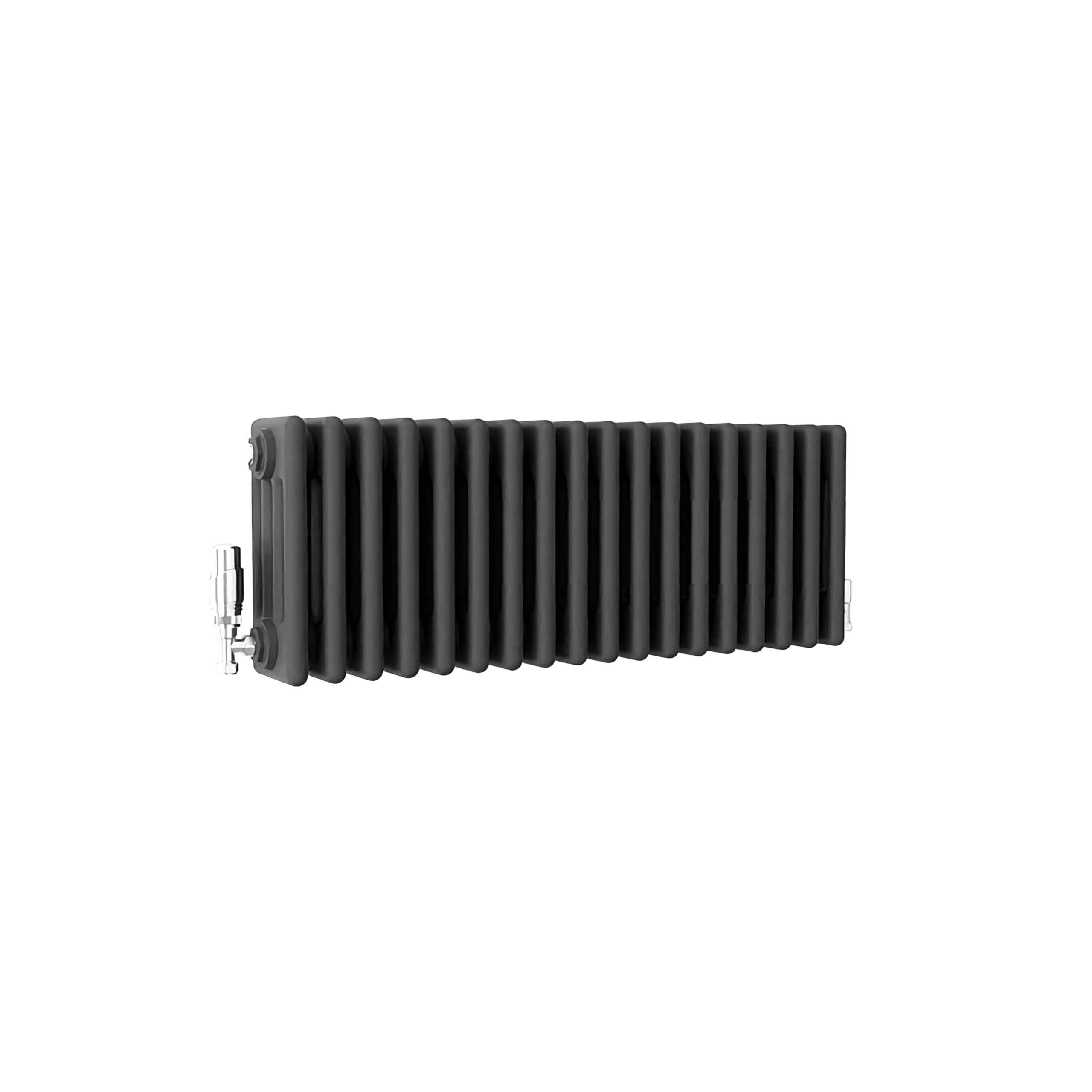 SLINE SANITARY Traditional 4 Column Cast Iron Style Radiator Horizontal Anthracite 300x840mm