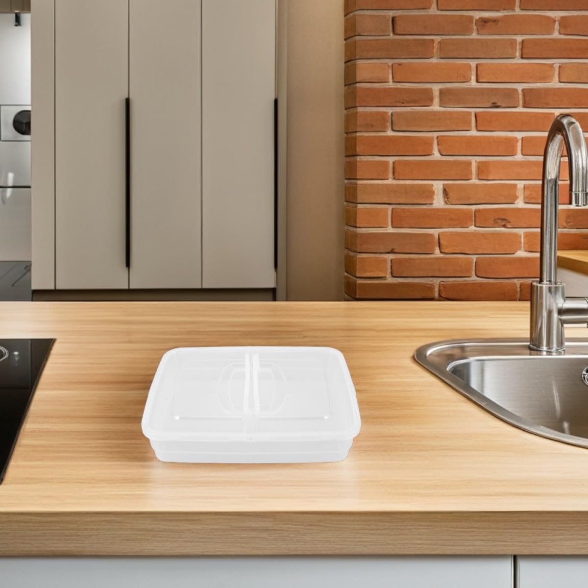 HOMSFOU Contenitore Impilabile per Lievitazione Impasto Pizza e Pane con Coperchio e Maniglia, Vassoio Traslucido per Fermentazione, Salvaspazio, per Uso Domestico e Professionale