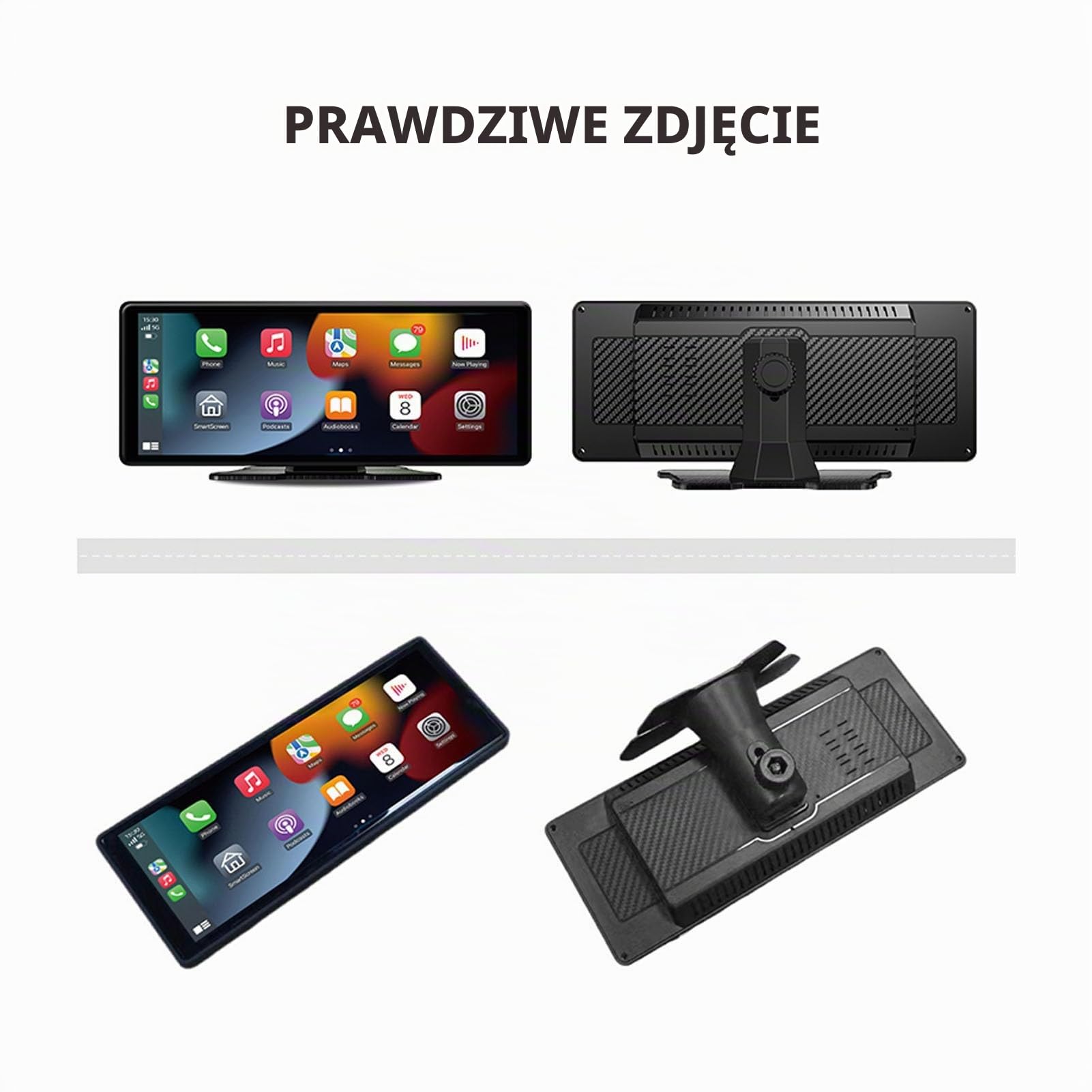 Ekran Carplay do Samochodu, Przenośne Sterowanie Głosowe Stereo Nawigacja GPS AUX FM 10,26-calowy Ekran Dotykowy Radio Samochodowe do Carplay dla Auto
