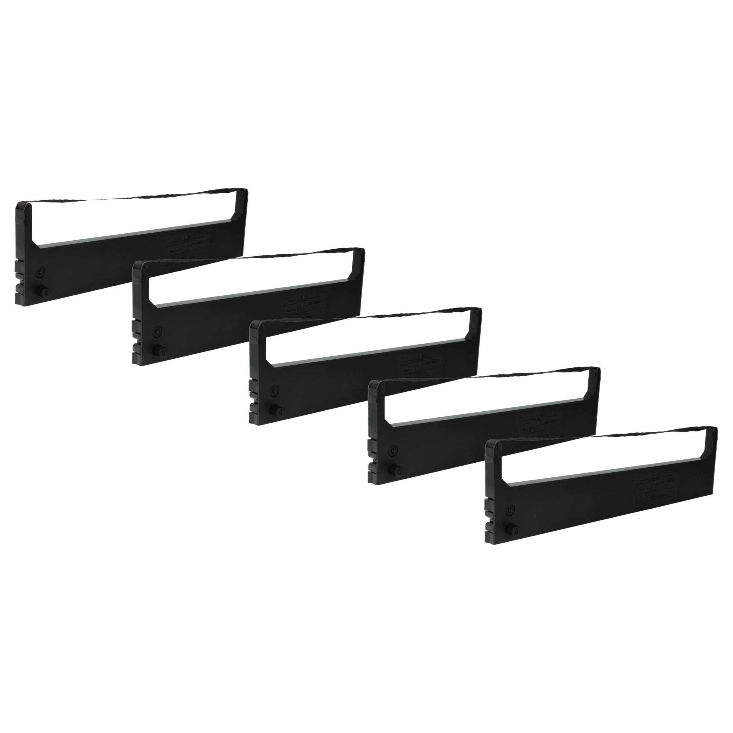 vhbw 5 x taśma barwiąca kompatybilna z drukarką igłową Commodore SC 5920, MPS 1250, 1200 P, MPS 1200 P, MPS 1200, drukarka bonowa - czarna