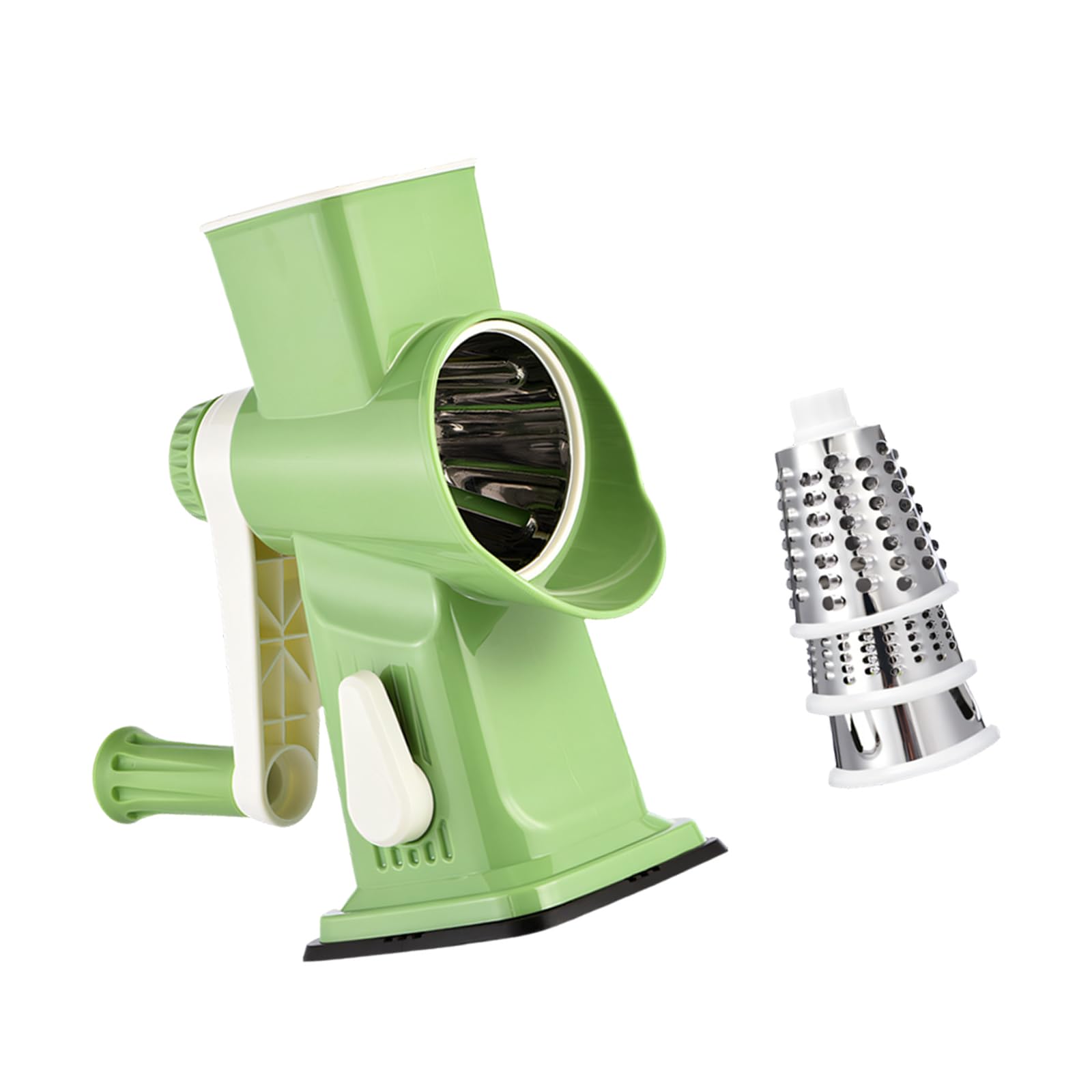 jiingekk Compact Rotary Grater with 3 Interchangeable Stainless Steel Disks for Efficient Food Preparation Rotary Cheese Grater