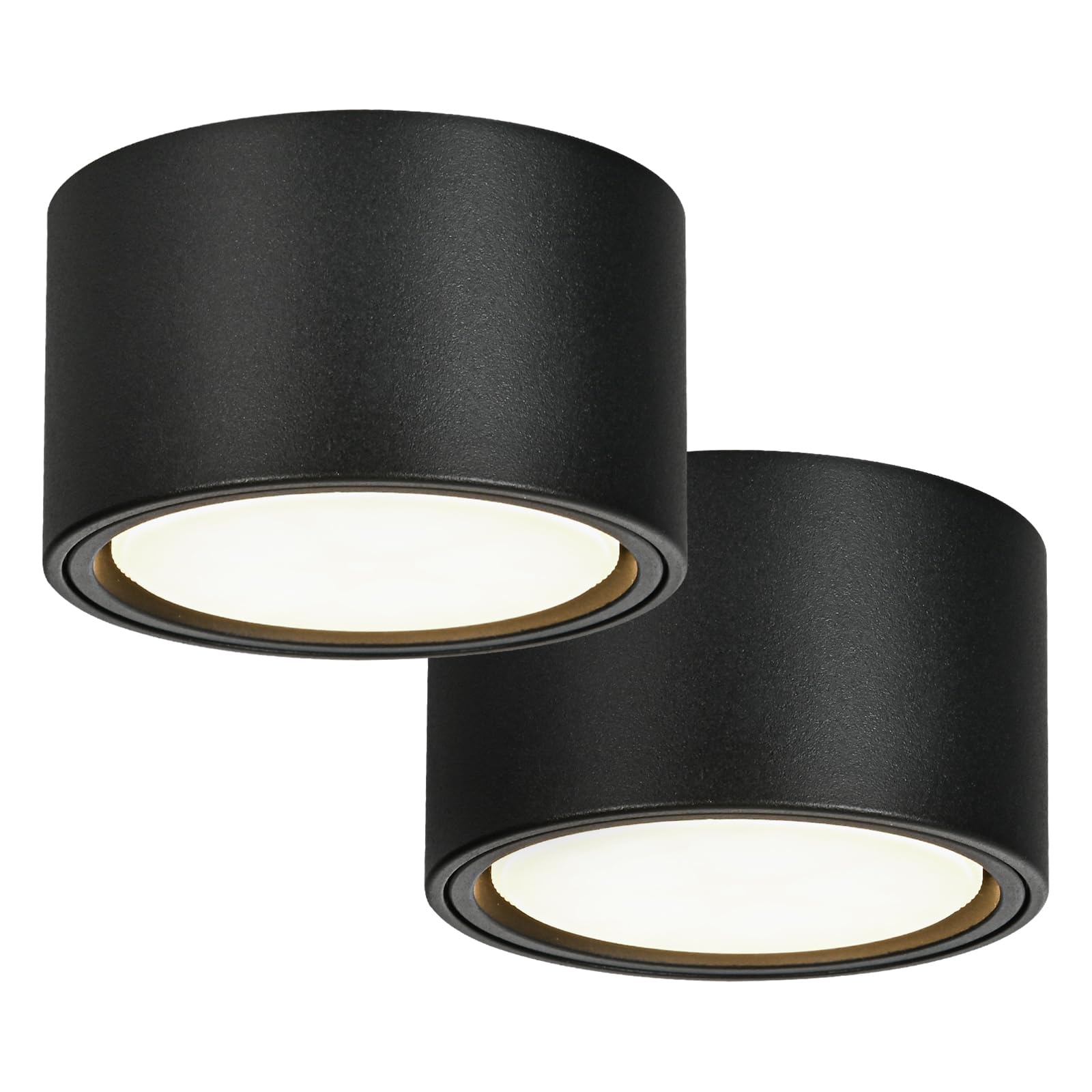 KYOTECH 2x LED Spot en Saillie - 3000K Plafonnier Noir Mat 6W 550LM GX53 Spot - Ø95x55mm 230V