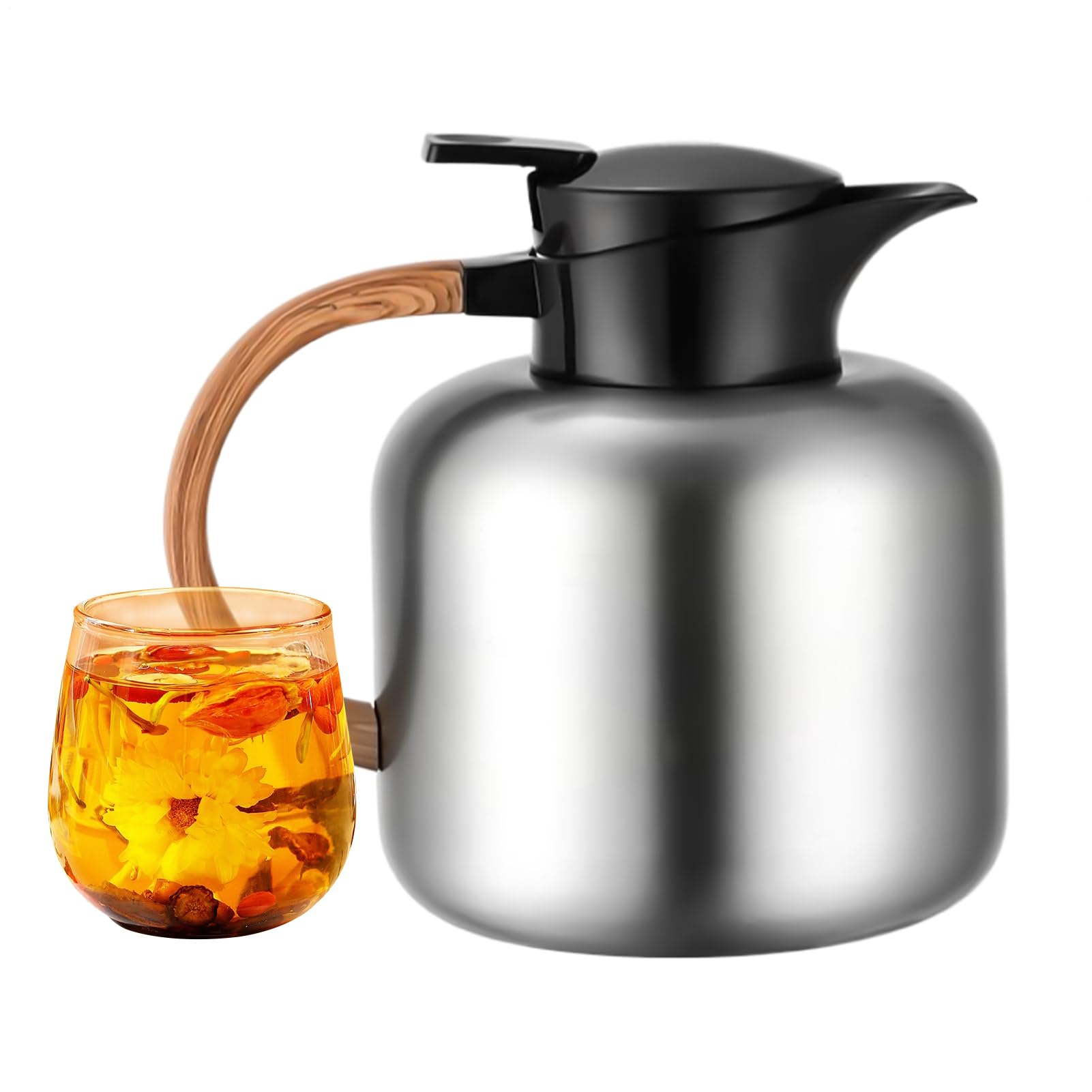 Jarra De Café Térmica Asa Aislante Antideslizante | Jarras De Agua Y Café Para Mantener Caliente Para Bebidas Calientes y Frías como , Té, Bebida de Chocolate para Hogar y