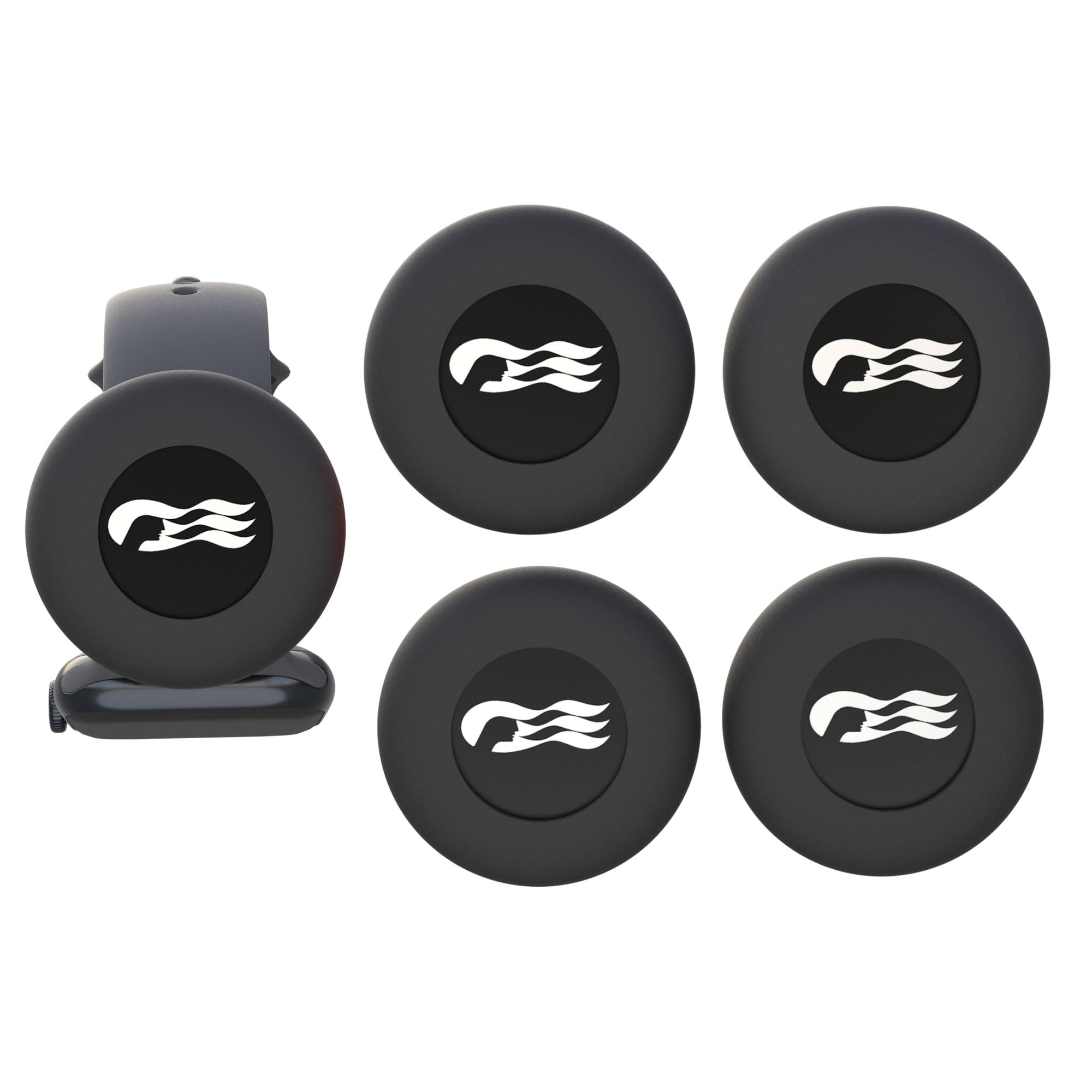 Photo 1 of [4 Pack] Princess Ocean Medallion Watch Adapters – Silicone Cruise Holder Accessory for Carnival Medallion 2024,2025,2026, Fits Watch Bands, Also Compatible with Apple AirTag Cat Collar Holder,Black