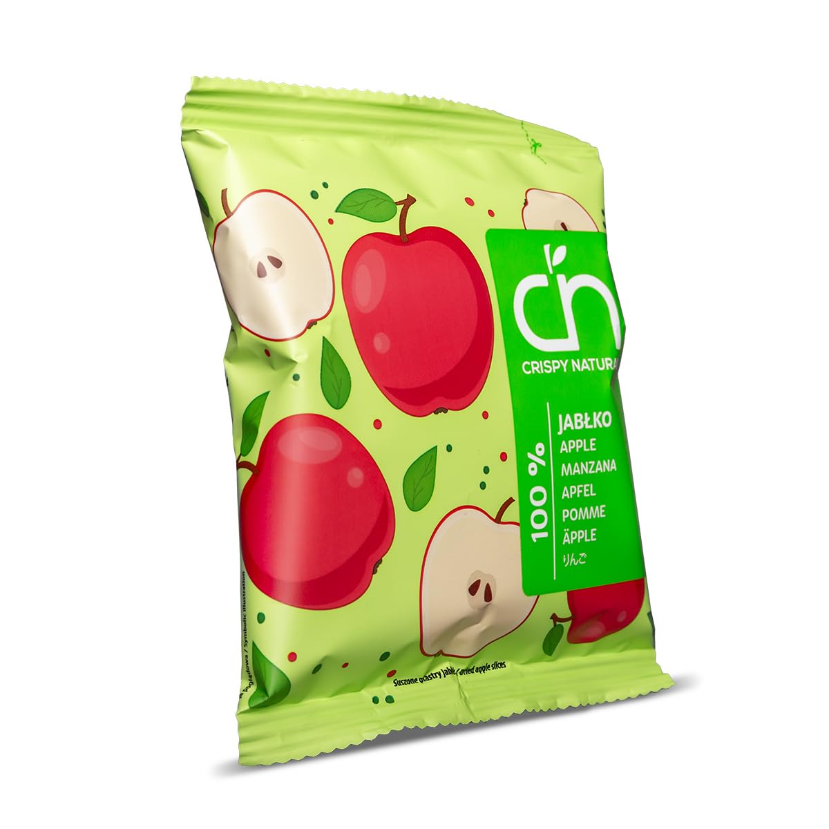 Crispy Natural Chips di Mele 24x18 g. Chips di Frutta Essiccata, Naturalmente Croccanti. Uno Snack Sano Senza Aggiunta di Zucchero, Senza Glutine, Fonte di Fibre. Confezioni Pratiche