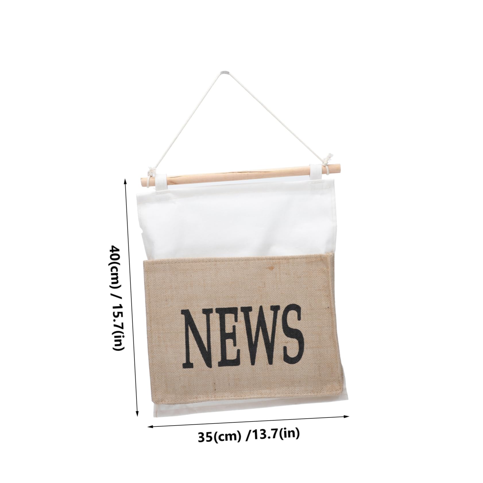 ARTIBETTER Luxurious Jute Pouch Wall-mounted Storage Basket for Magazines Stylish Home Accessory