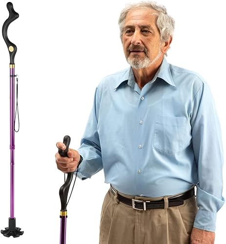 Miniatura 5 de Bastón para caminar para hombres y mujeres - Bastón especial de equilibrio con 10 alturas ajustables - Autoportante, plegable, portátil, plegable y