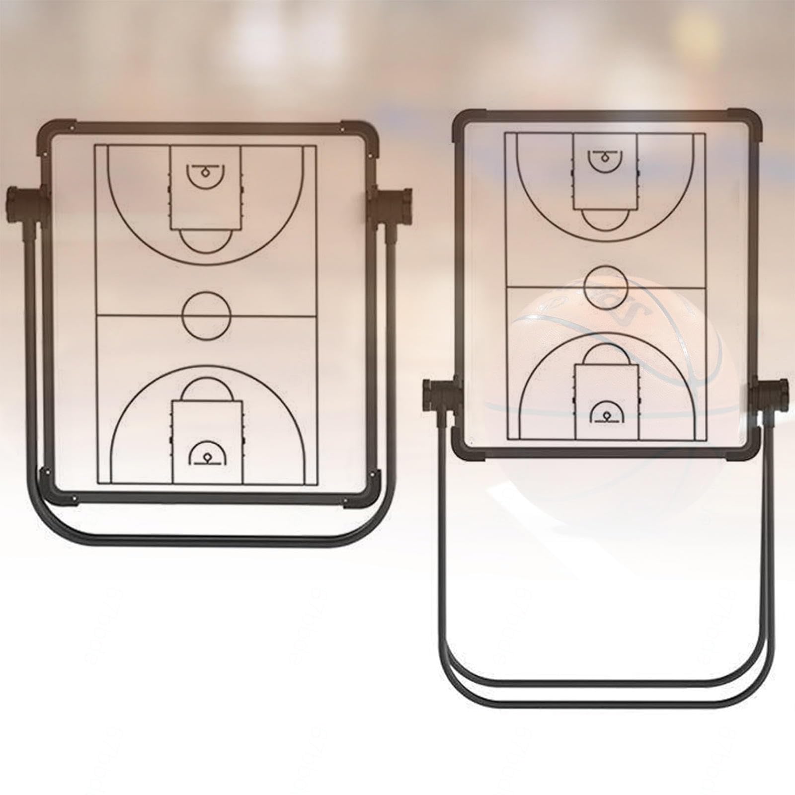 Lavagna tattica magnetica da basket con supporto pieghevole e altezza regolabile, superficie cancellabile a secco per allenatori e competizioni
