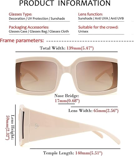 Miniatura 4 de FEISEDY Vintage Shades - Gafas de sol cuadradas de lujo de gran tamaño, montura gruesa para hombres y mujeres, B2672