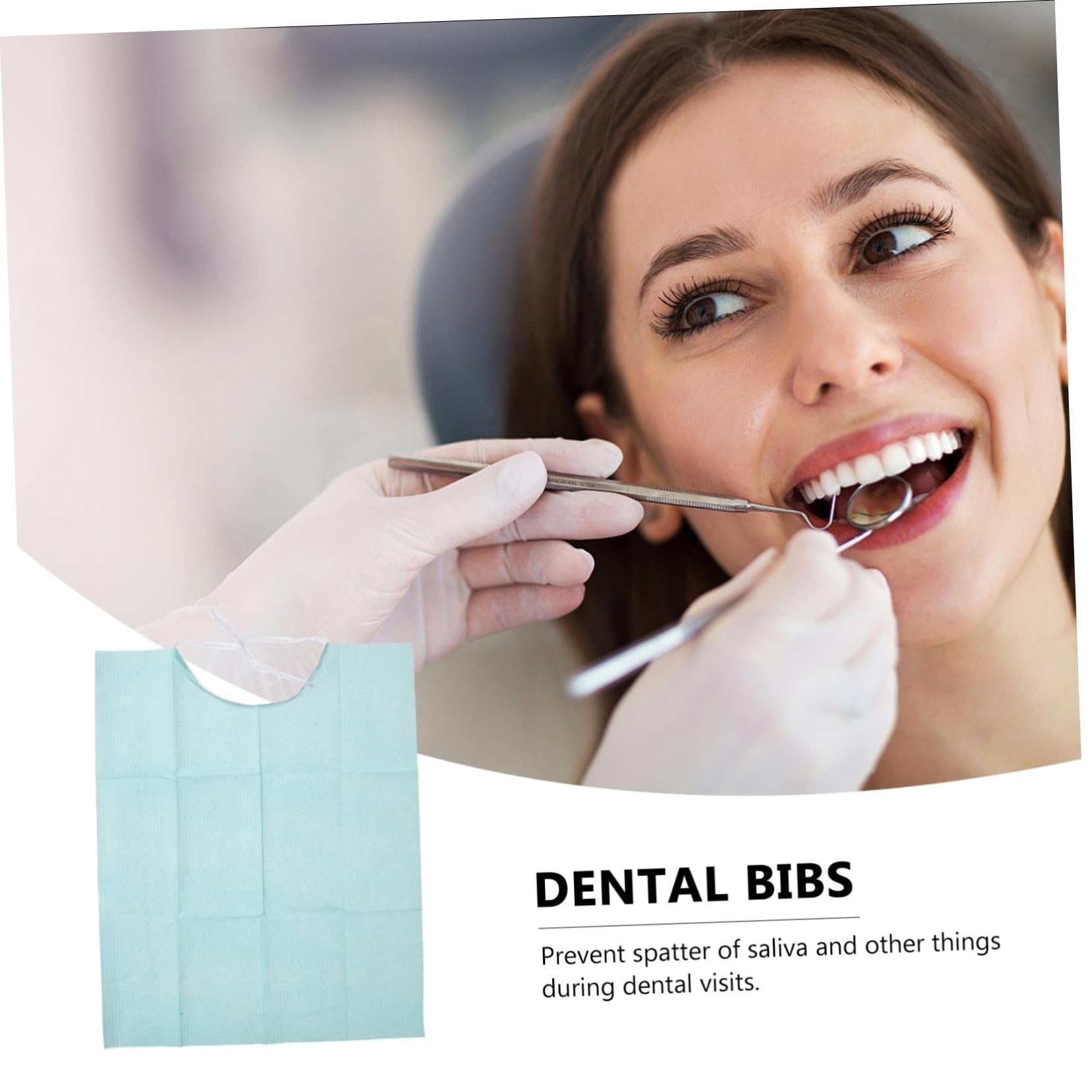 Bavoir Dentaire Jetable Protection L’imbibition et Absorption de Salive, Écharpe Buccale en Papier et Plastique pour Usage Dentaire, Lot de 30 Pièces