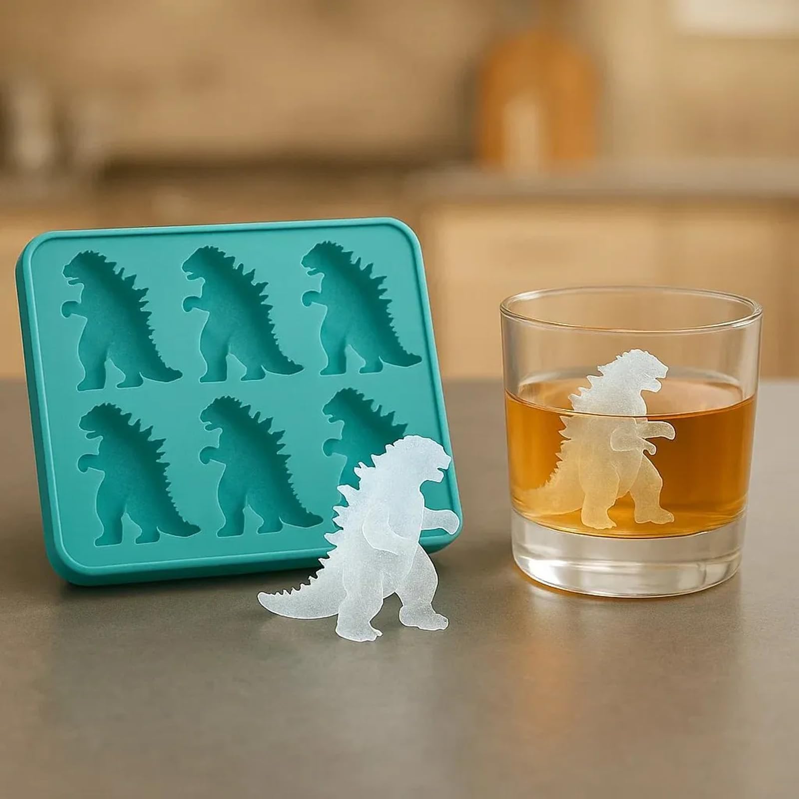 Moule à Glaçons Dinosaure En Silicone - 3 Compartiments, Formes Amusantes Pour Enfants, Facile à Démouler