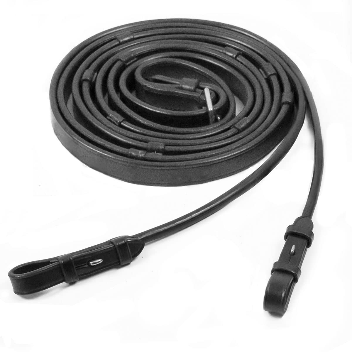 SchockemohleRolled Leather Reins with Stops - Hook & Stud