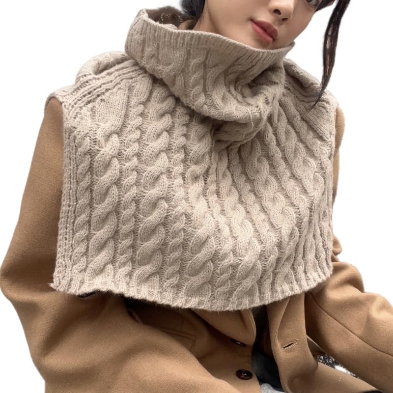 Scarf, Knitted Scarf False Collar Shawl For Women Neck Wrap Turtleneck Collar Scarf