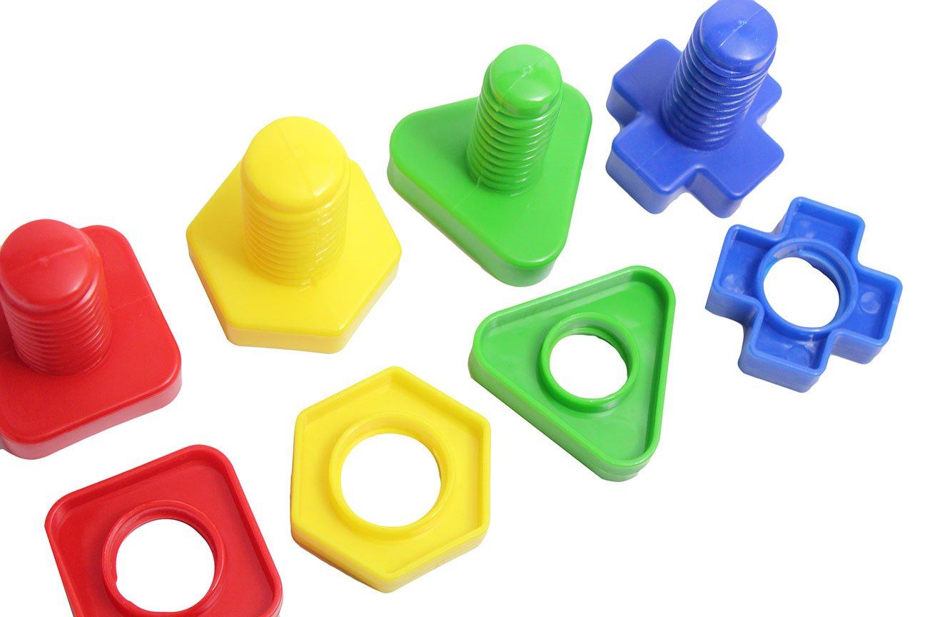 Curious Minds Busy Bags Large Plastic Nuts and Bolts Set of 4