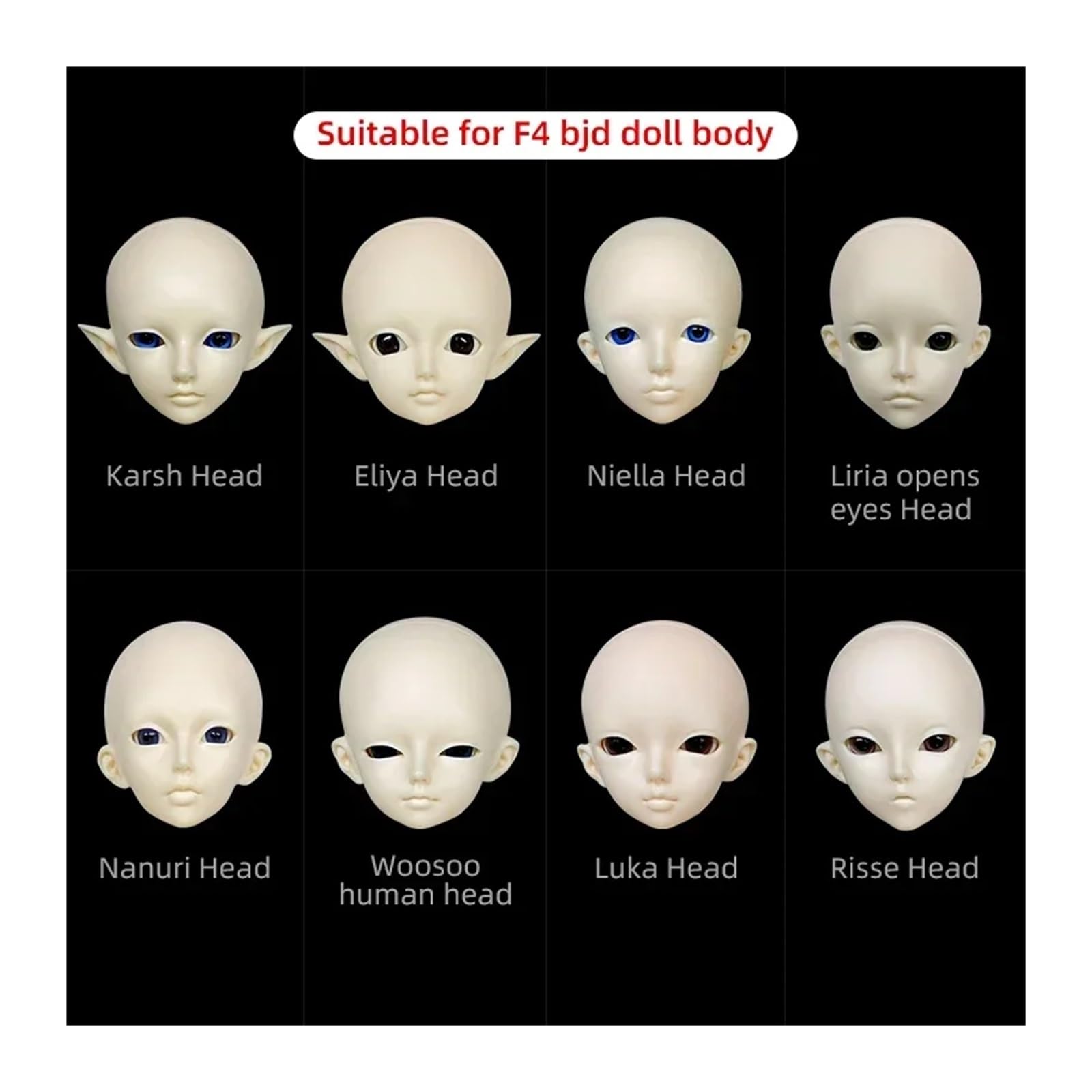 Można Wybrać Tylko Lalkę Z Przegubem Kulowym Twarzą Do Góry Zestaw Żywicy MSD BB Fairyland Zabawka Na Prezent Użytku Luodoll(Rena Head,Custom skin color)