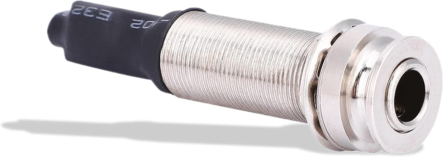Lazmin112 1/4" (6.35mm) Output 2.5mm Input Endpin Jack, Piezo Pickup Jack Built-in Rod Piezo Pickup for Acoustic Guitar