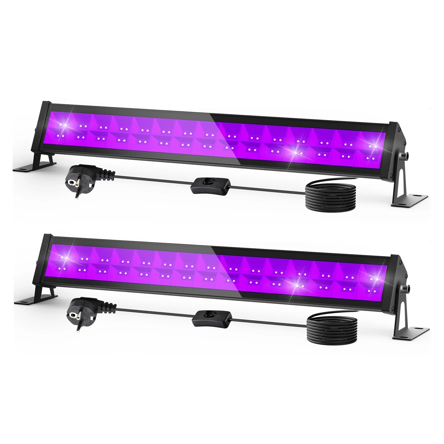1/2 Projecteur LED UV 60 LED 400-405 nm, Lampe de scène ultraviolette, étanche, for discothèque et fêtes.(2pcs)