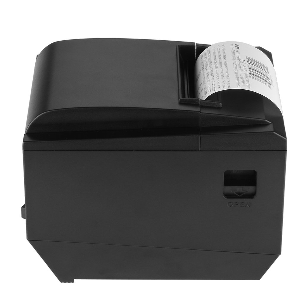 Excelvan - Impresora térmica de Recibos y Tickets (Interfaz USB, 80mm, 250mm/sec, Compatible con Andriod, Windows y Linux), Negro