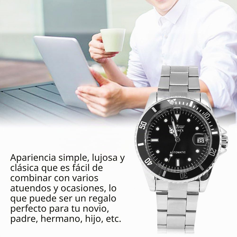 Reloj Mecánico Automático de 3 Colores, Sábana Ajustable, Pulsera de Acero Inoxidable para Mujeres y Hombres R