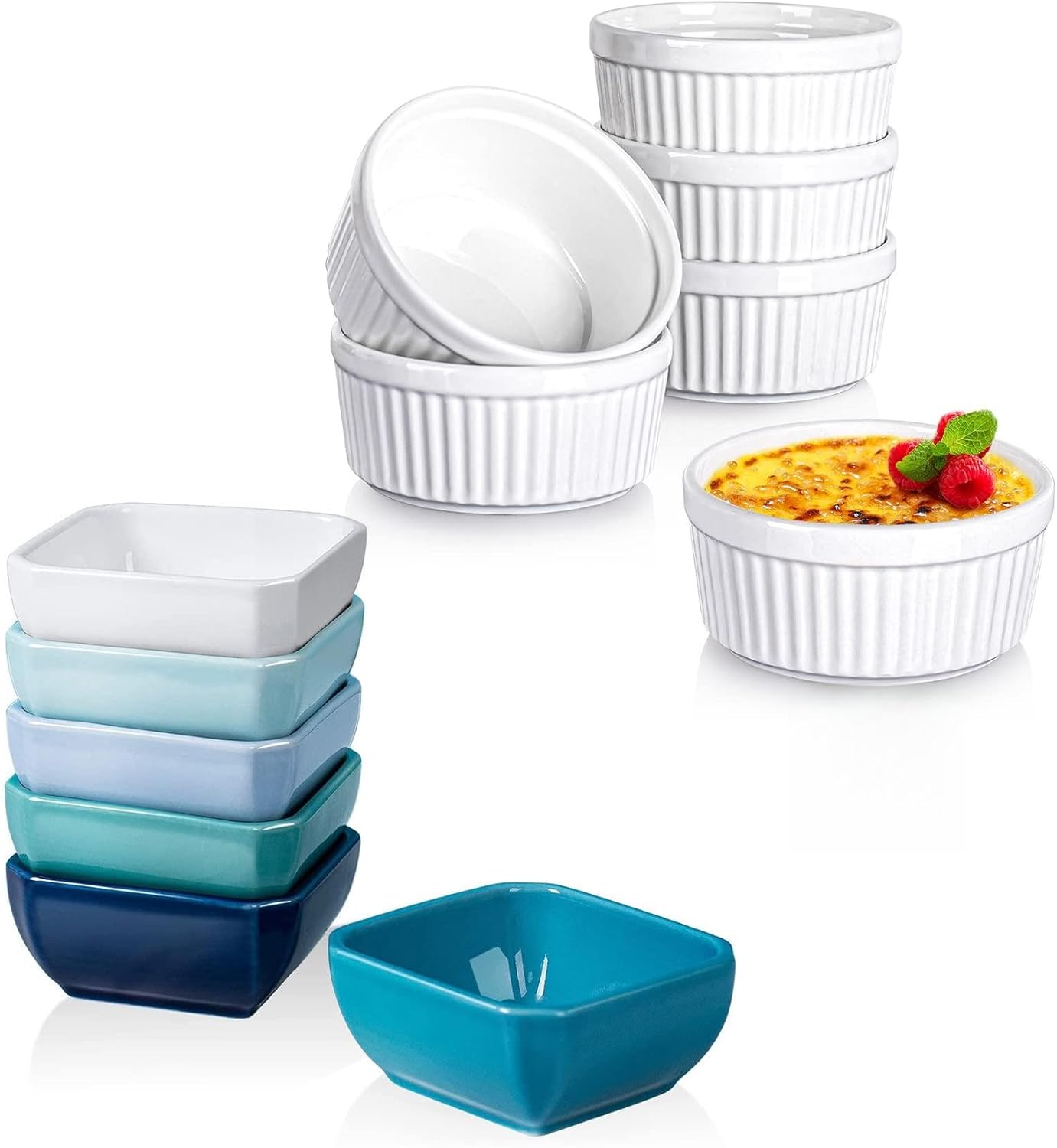 6 oz Ramekins - Ramekins for Creme Brulee/12 Oz Ramekins - Creme Brulee Ramekins Oven Safe
