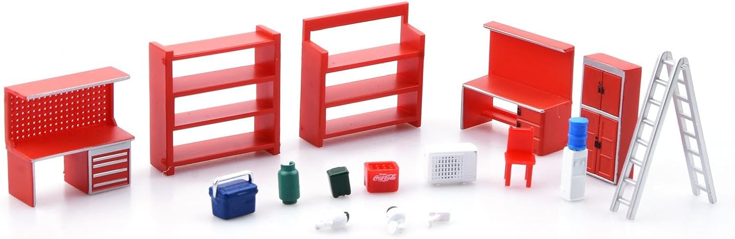 ZEZEFUFU 1 Set 1/64 Scale Garage Furniture Tools Detailed Garage Equipment for Garage Parking Lot