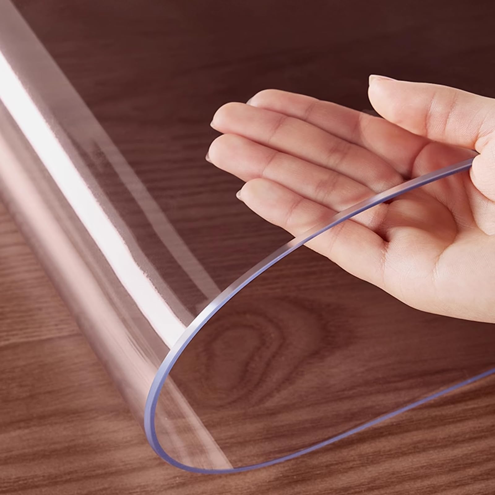 PVC Clear Table Protector 65 Degree Beveled Rectangle Clear PVC Tablecloth 2.5mm Water proofNo Shrink Multiple Sizes(75x150cm/30x59in)