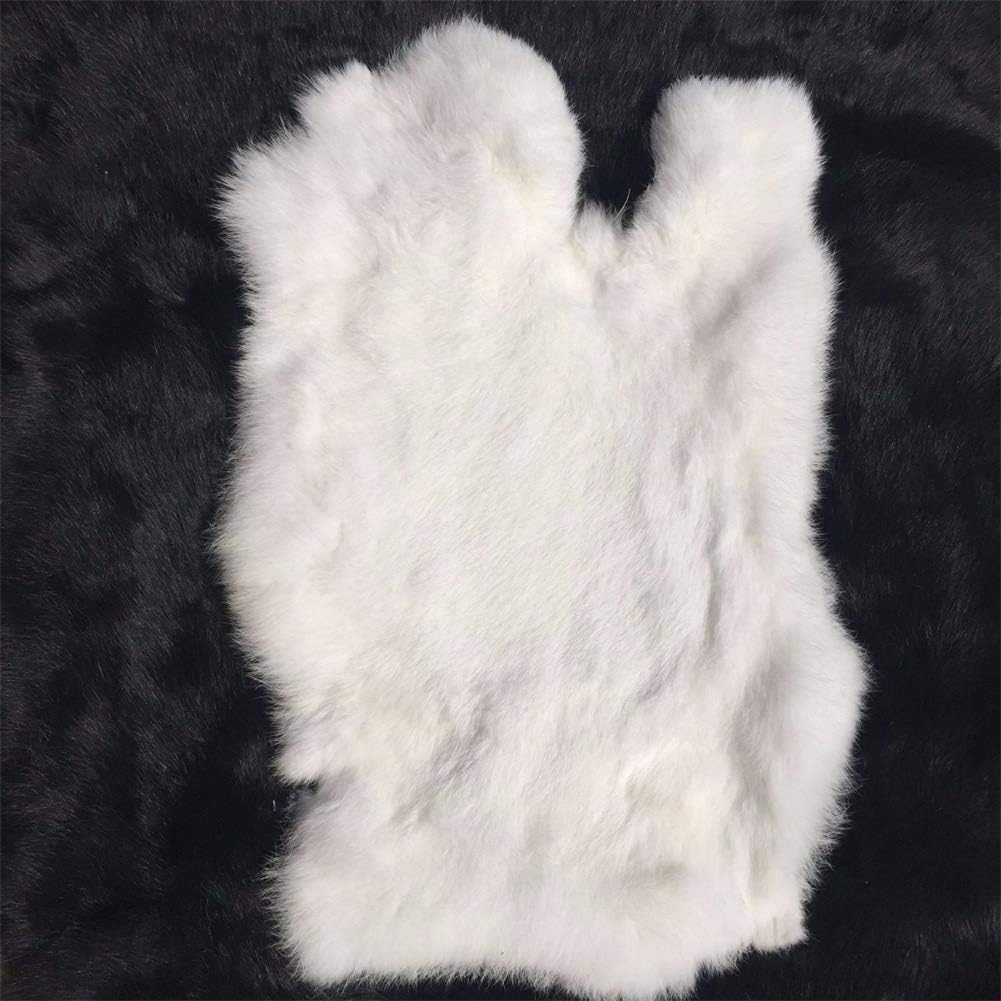 Seek4comfortable Natural Rabbit Craft Rabbit Pelts Fur Sewing Quality Leather (White, 3 Pack)