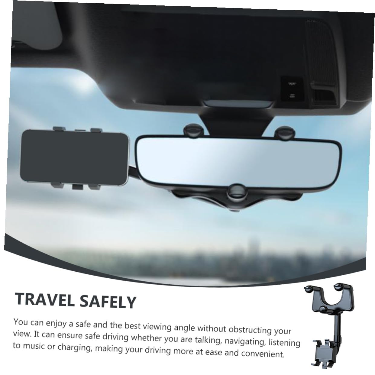 Supporto Cellulare per Auto in Abs Nero Antiscivolo e Antigraffio, Porta Smartphone per Guida Sicura e Pratica Durante la Guida