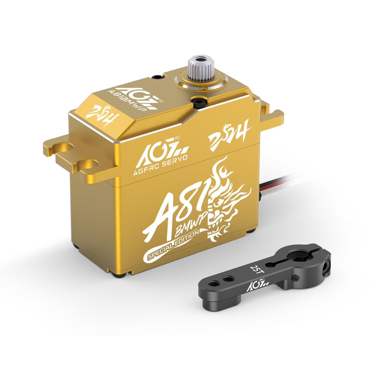 AGFRC Servo-motore impermeabile RC sterzo 55KG ad alta coppia - Full Metal Gear Digital Brushless Standard Servo per auto RC 1/8 1/10, angolo di controllo 180° (A81BMWP 2024 Special)