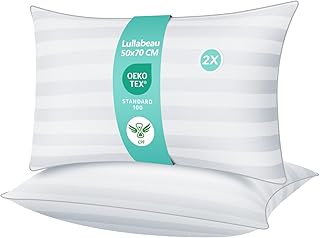 Kopfkissen 50 x 70 cm 2er Set, Premium weiche Kissen, luxuriöse Hotelqualität, Klassische Kissen, atmungsaktives und weiches Kissen, waschbar, ideal für Seiten, Rücken und Bauchschläfer