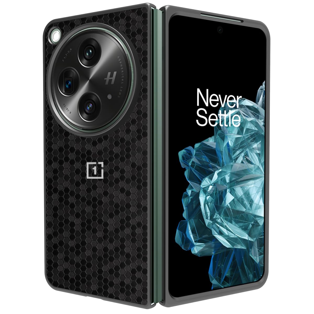 RIGGEAR Sleek OnePlus Open, Oppo Find N3 Back Cover Case (Hard PC Case + Frame | Black Hive) (B0CLZV3ZH3) Amazon Price History, Amazon Price Tracker
