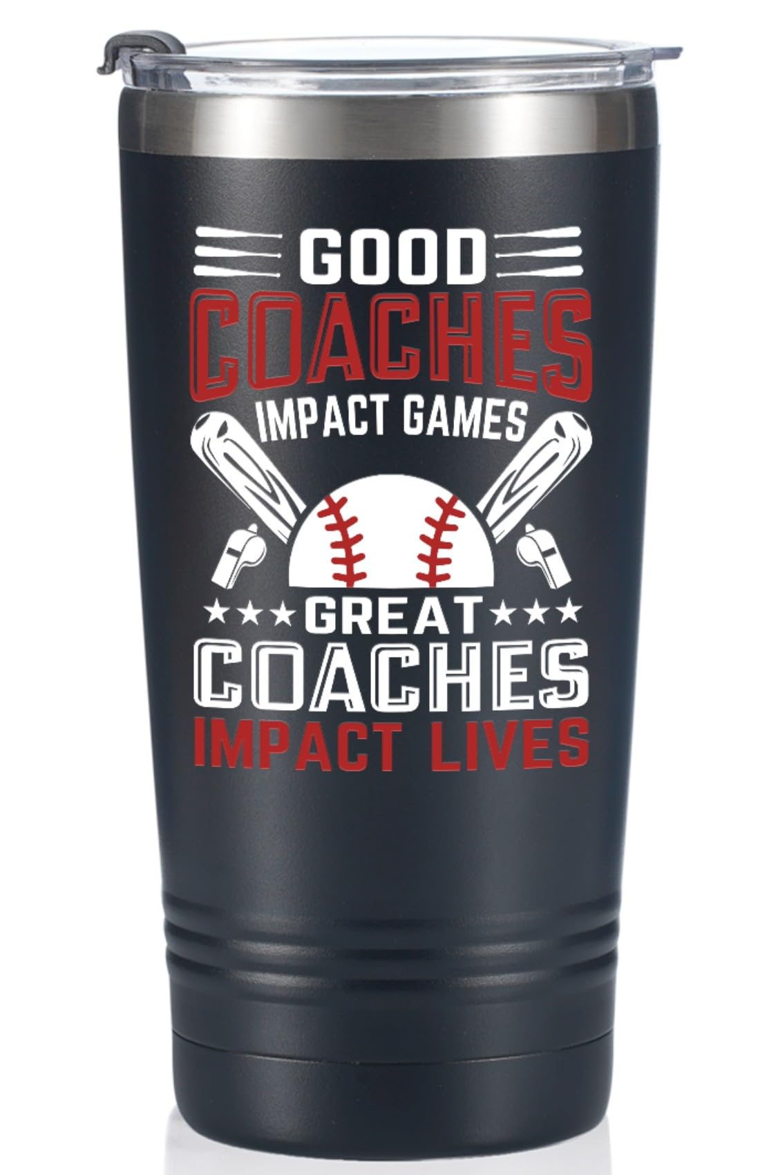 Onebttl Baseball Coach Gifts, Funny Gift Idea for Appreciation, Christmas, Birthday, 20oz Stainless Steel Insulated Tumbler Travel Mug, Black,