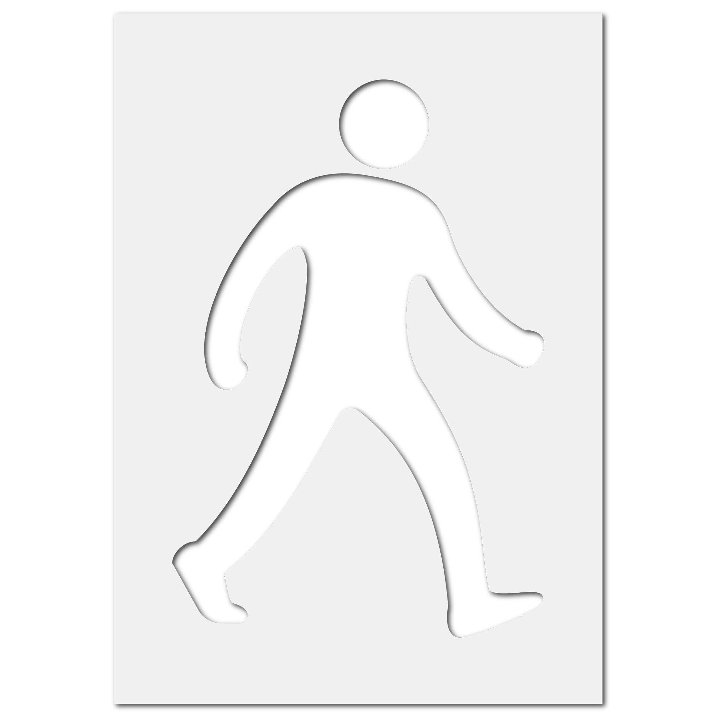 Pedestrian Sign- Large Walking Man Template - Pedestrian Icon Sign Making Stencil (Small)