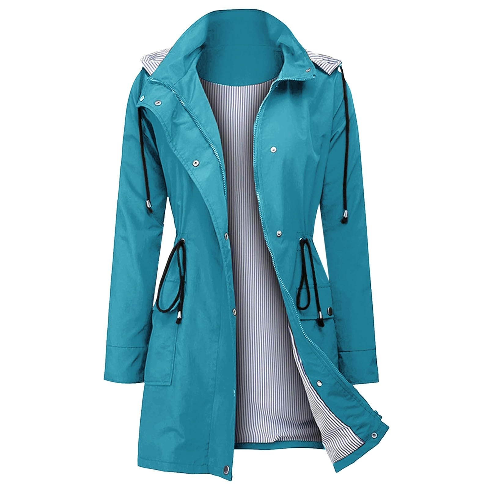 Generisch Chubasquero para mujer, resistente al agua, cortavientos, chaqueta deportiva, chaqueta cortavientos, chaqueta de tiempo libre, chaqueta para correr, chubasquero, chaqueta ligera de