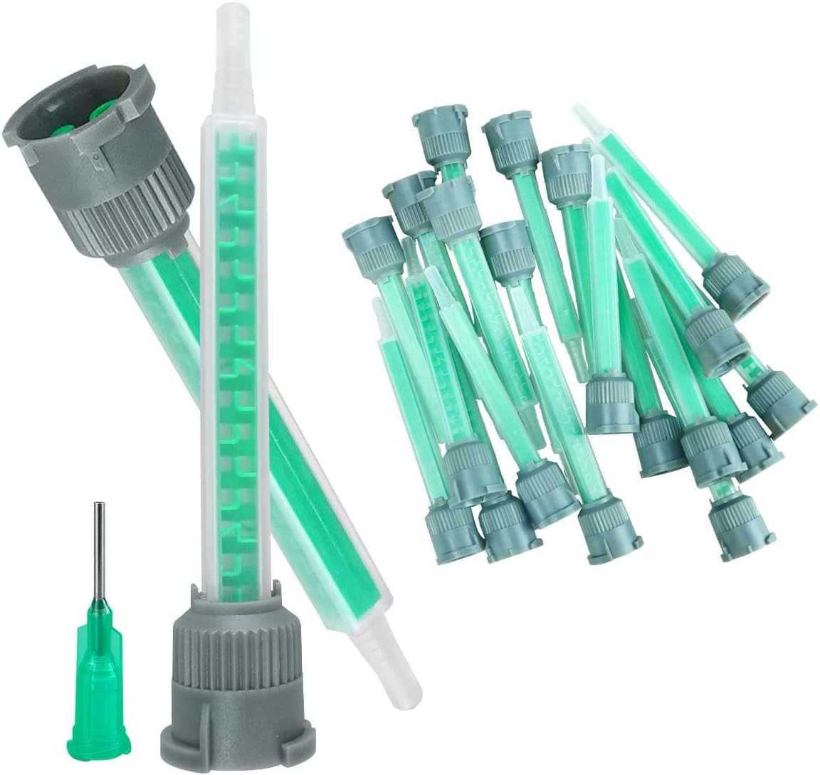 Mixing Nozzles Adhesive Cartridges Tip for 50ml Resin Mixer Adhesive Applicatior 16-Element, 3.6in, 1:1 & 2:1 ratios(20 Pieces)