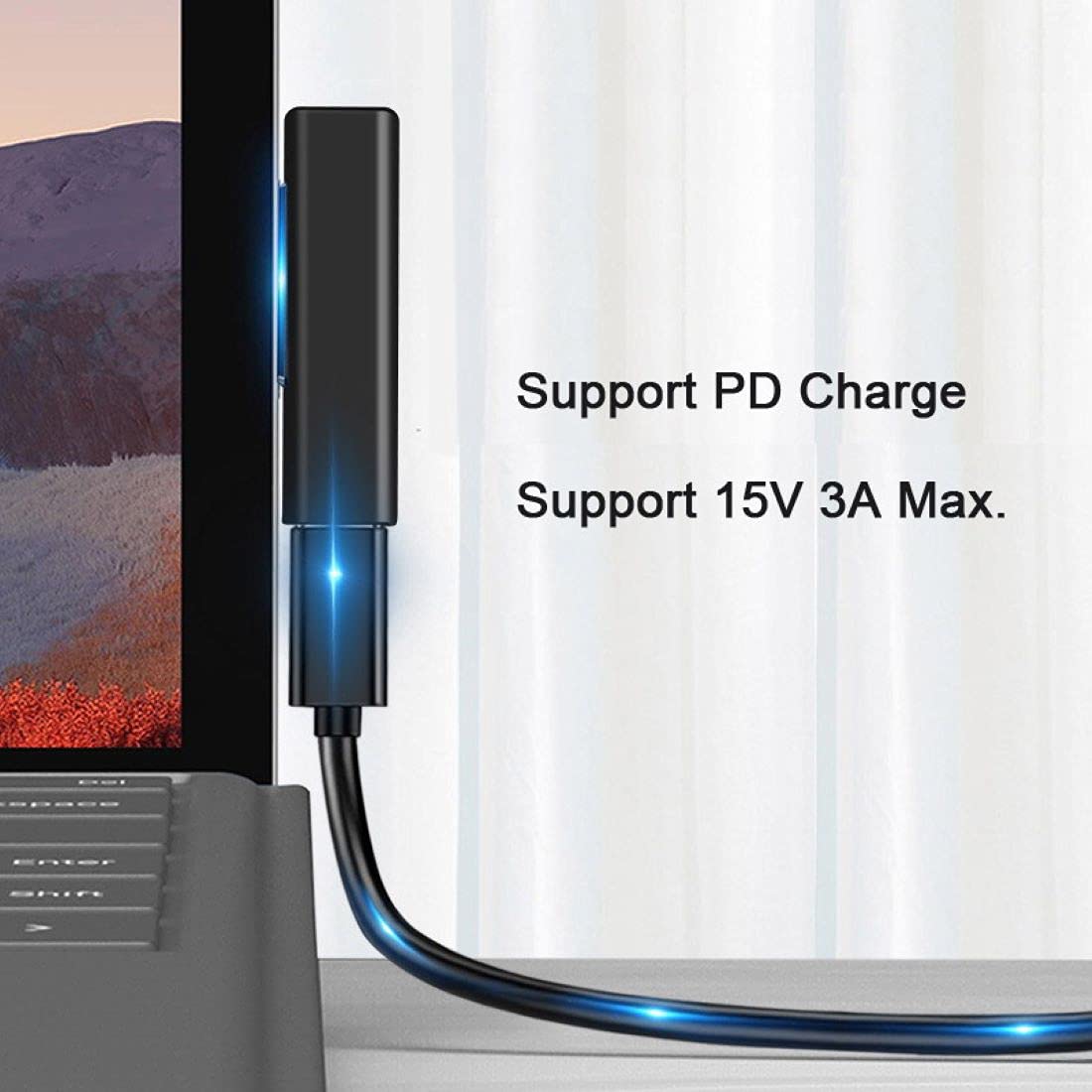 chenyang CY Type-C USB-C Female to Surface Pro7 Pro6 Pro5 Pro4 Pro X Go Book PD Charge Adapter DC 15V