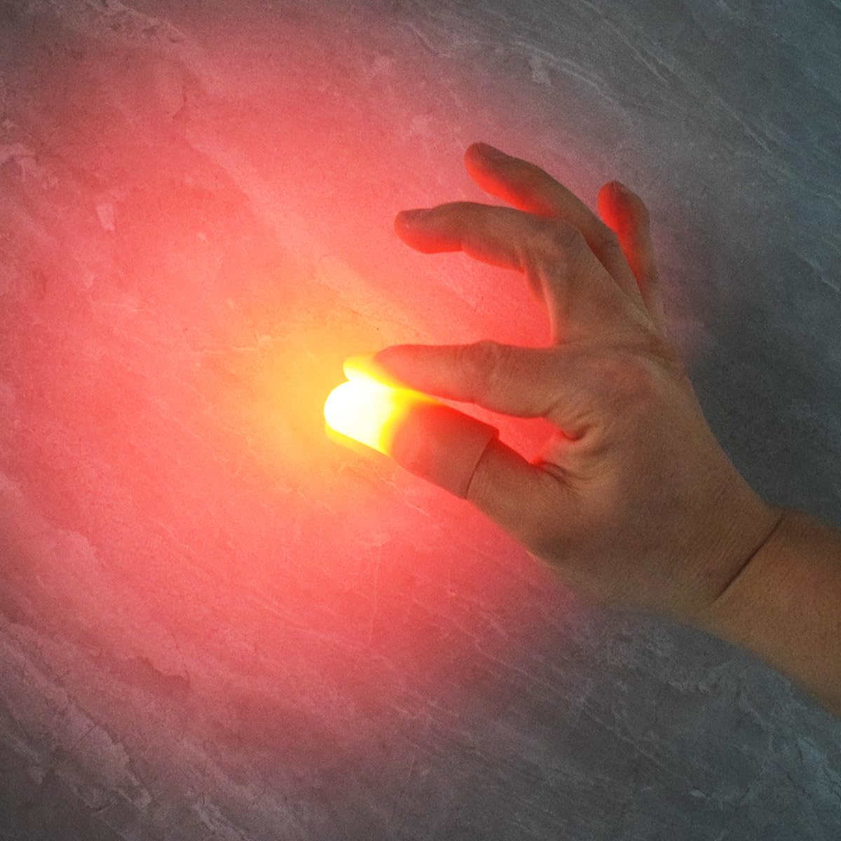 Fogilas 2 Pairs Small Size Red Ultra Bright Magic Finger Lights, Thumbs Lamp Lightup Magic, Thumbs Lights Closeup & Stage Magic Tricks