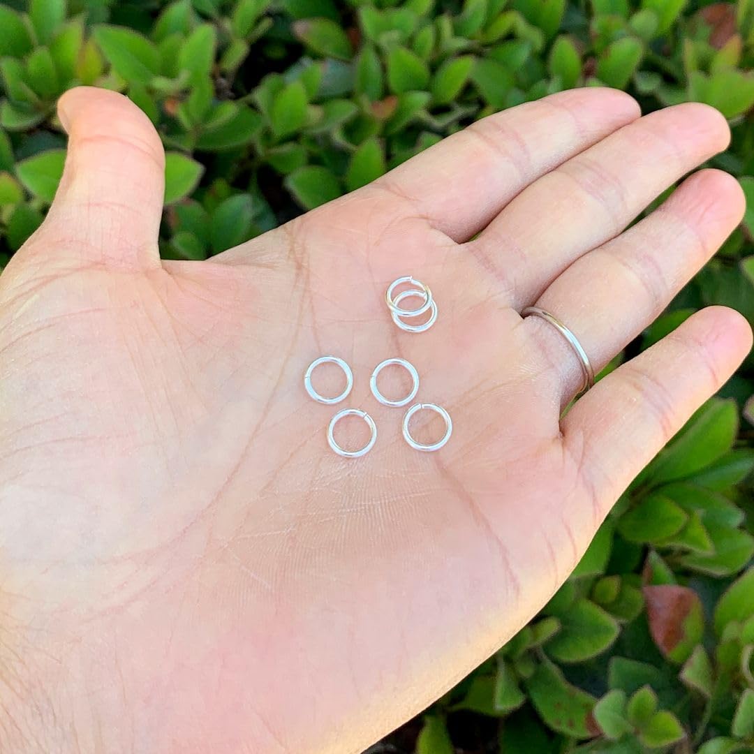 Adabele Autentyczne pierścienie skokowe ze srebra wysokiej próby 925, 8 mm, złącze O-ring (mocny drut 1 mm/18 Gauge) do produkcji biżuterii SS79-8