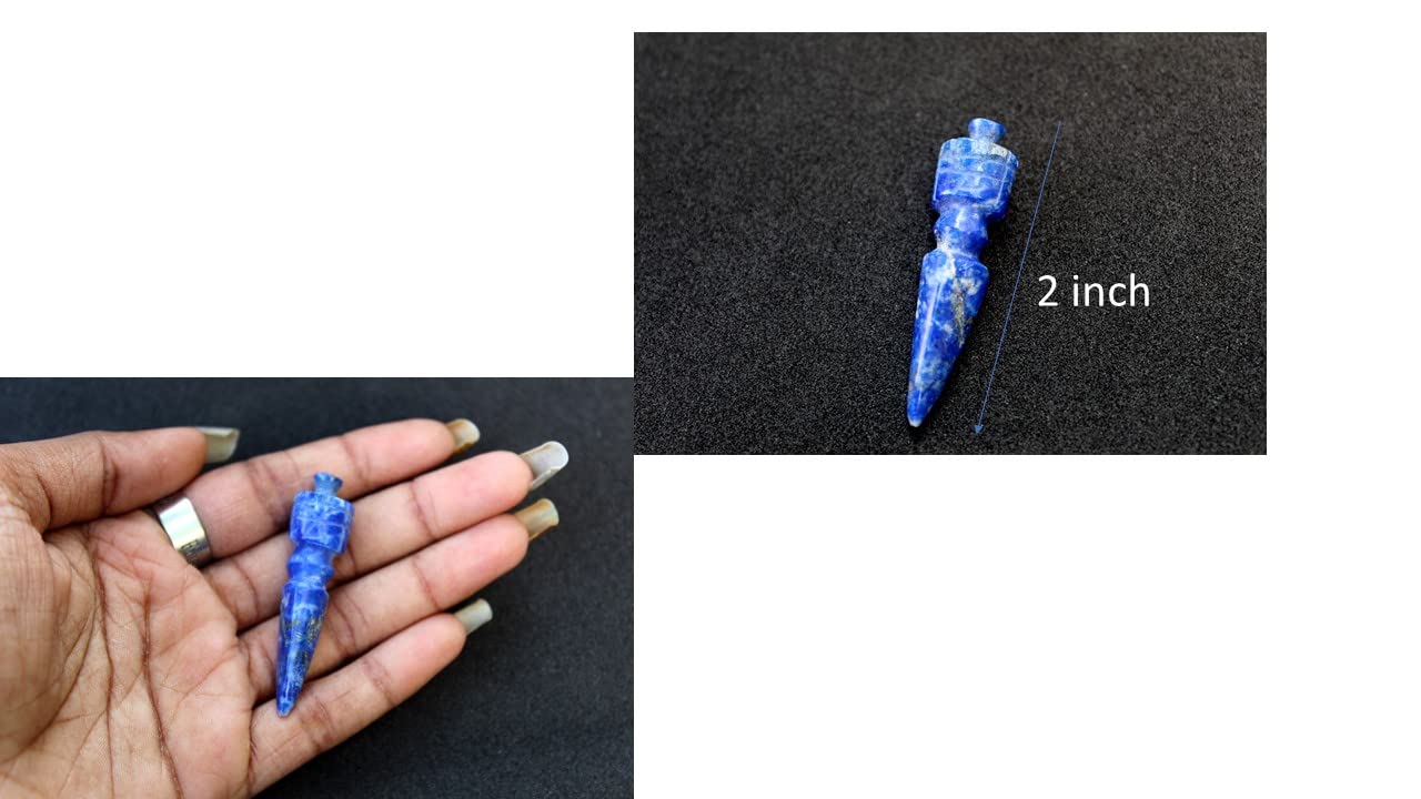 Jet International Women's Genuine Mini Lapis Lazuli Phubra 2" Tibetan Nepal Vajra Carving Deity Tibetan Buddhism Swastika Kila Phurpa Magic Lama Dis-Integrator Ritual Ceremony Cleansing God Lord - Image 2