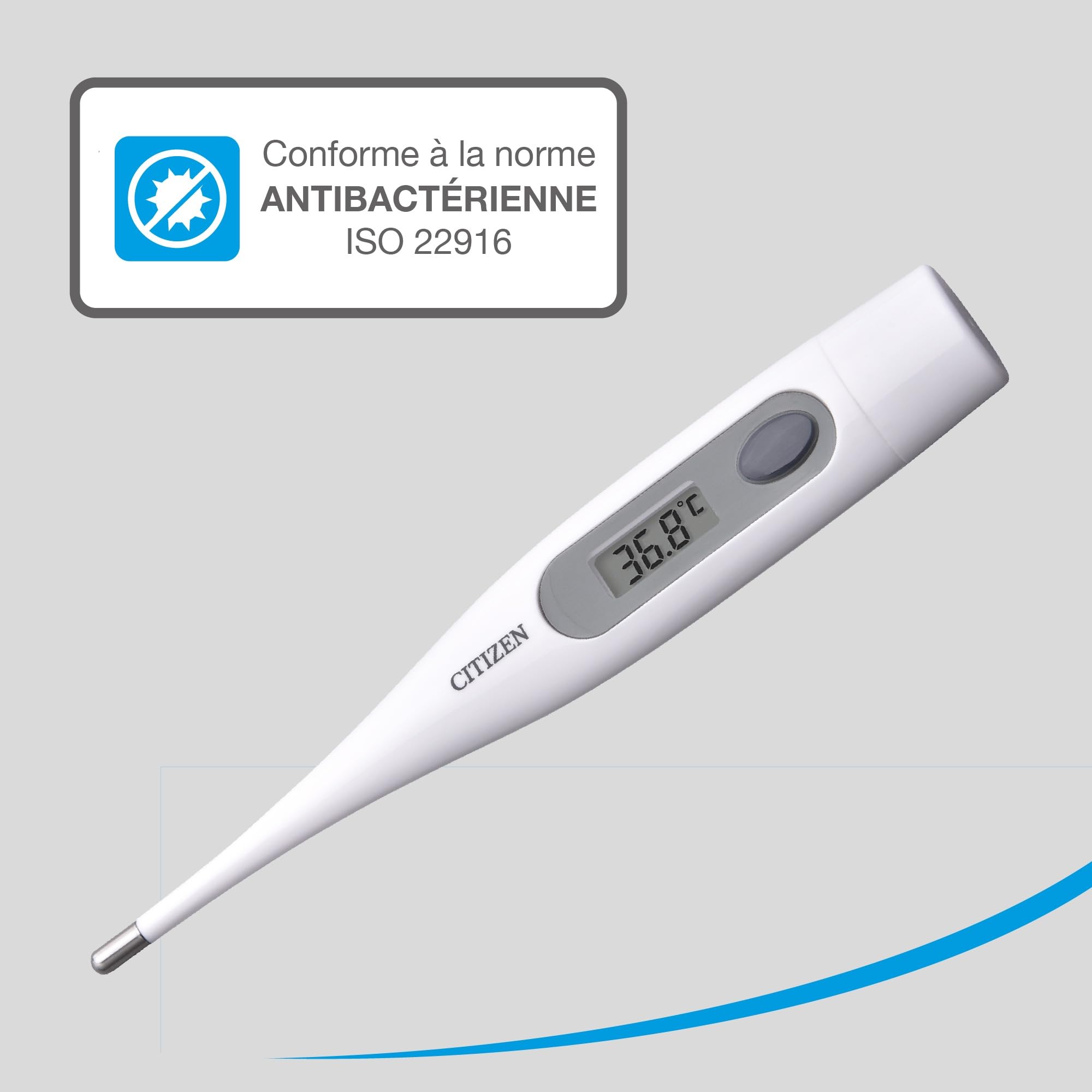 Citizen Thermomètre numérique pour lecture de température corporelle basale – Thermomètre de température corporelle avec alarme de fièvre et fonctionnement à un bouton – Pour adultes, enfants