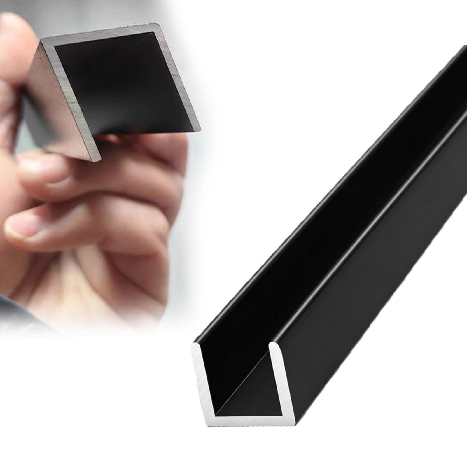 Perfil en U de Aluminio Canal U Puerta Corredera Ducha Vidrio 20 25 30 mm